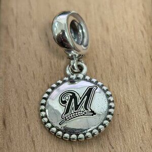 Pandora Milwaukee Brewers Baseball Charm Pendant, S925 Silver Bracelets
